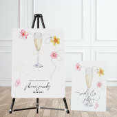 Signe De Table Perles, Pétales + Prosecco | Cartes de douche & Ca