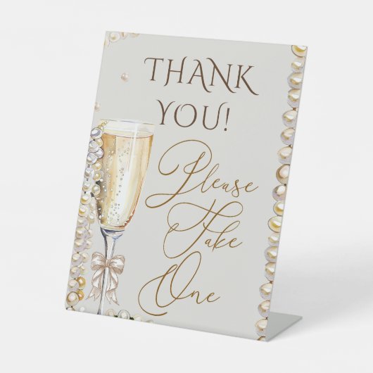 Signe De Table Pérles & Prosecco, prenez un cadeau (Recto)