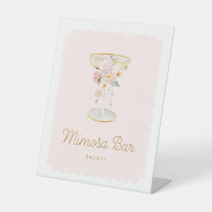 Signe De Table Perles roses et bar Mimosa Prosecco