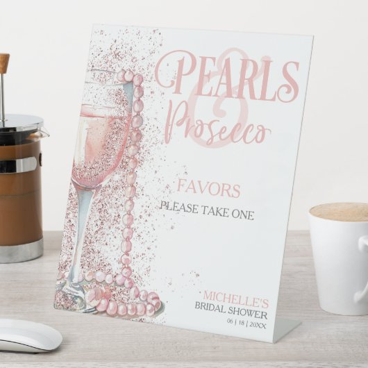 Signe De Table Perles roses et faveurs du procureur (In SItu)