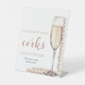 Signe De Table Perles roses et Prosecco Jeu : devine combien de b (Recto)