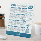 Signe De Table Personalized 2026 Business Calendar Pedestal Sign (In SItu)