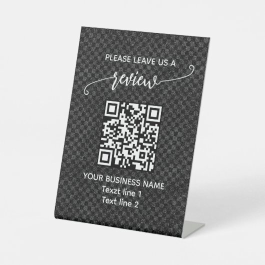 Signe De Table Personalized Business Leave a Review, QR Code Sign (Recto)