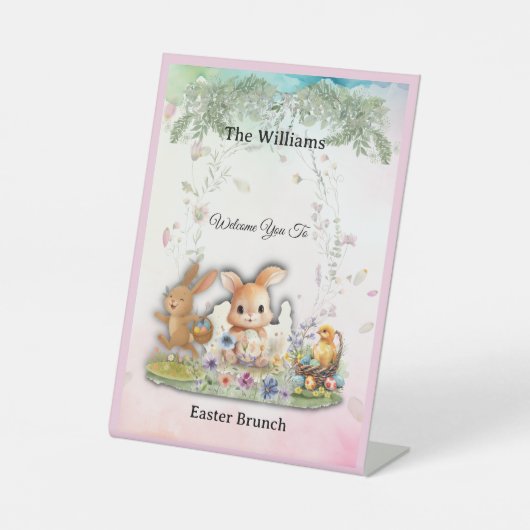 Signe De Table Personalized Easter Brunch Welcome Sign  (Recto)