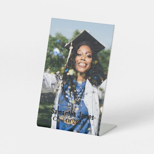Signe De Table Personalized Graduation Photo and Name (Recto)