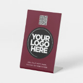 Signe De Table Personalized Logo and Text Simple Qr Code (Recto)