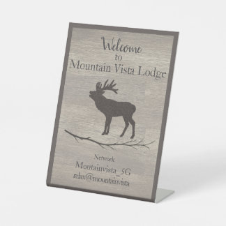 Signe De Table Personalized Mountain Lodge Guest WiFi Sign