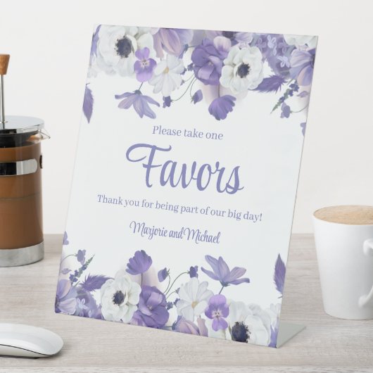 Signe De Table Personalized Violet Purple Flowers Wedding (In SItu)