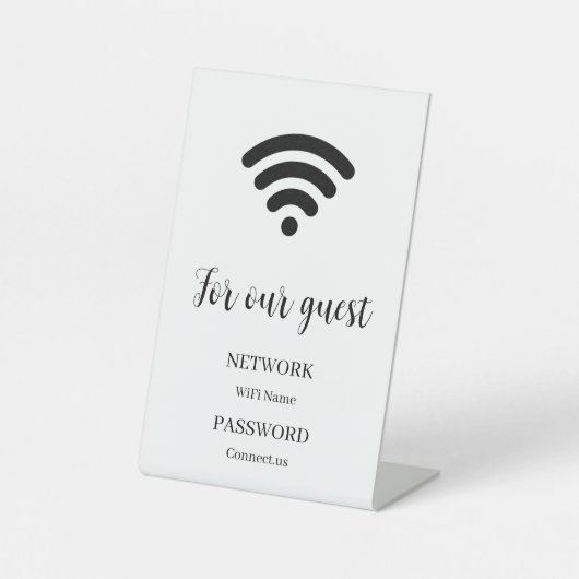 Signe De Table Personalized WiFi Password Display Pedestal Sign (Recto)