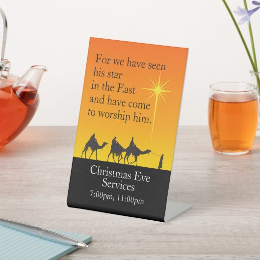 Signe De Table Personnalisable Trois Sages Hommes Noël Religieux (In SItu)