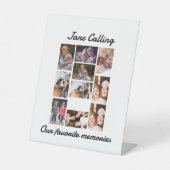 Signe De Table Personnalisé Amis Moderne 10 Photo Collage Lugg (Recto)