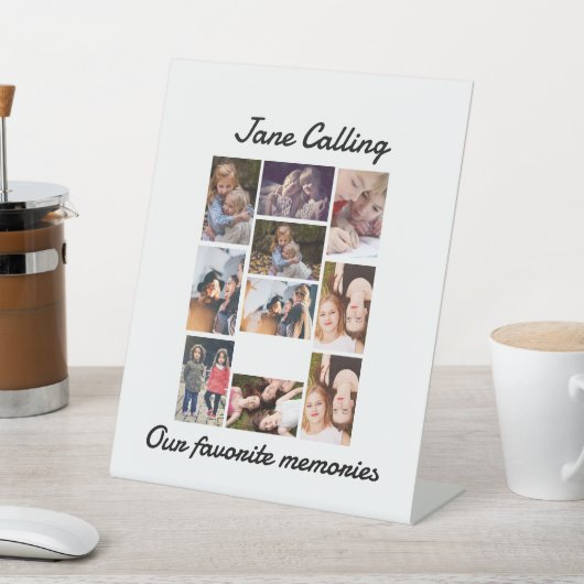 Signe De Table Personnalisé Amis Moderne 10 Photo Collage Lugg (In SItu)