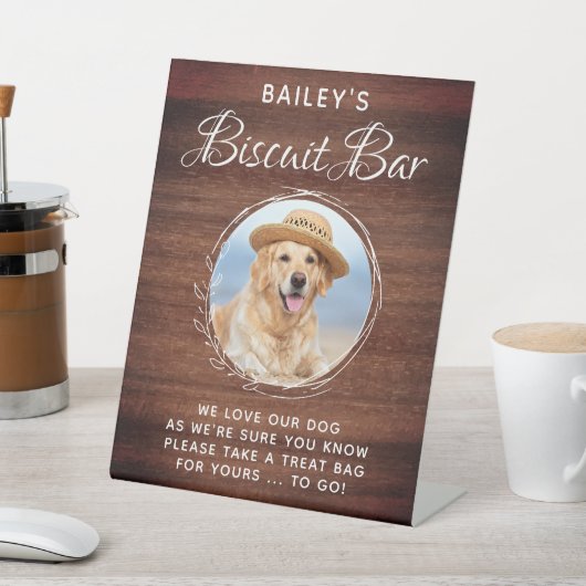 Signe De Table Personnalisé Animal Photo Biscuit Chien Traite Mar (In SItu)
