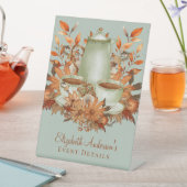 Signe De Table Personnalisé Boho Terracotta Floral Sage Tea Party (In SItu)