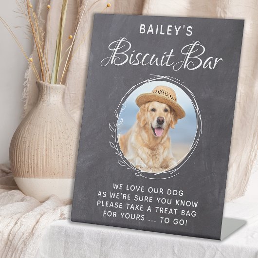 Signe De Table Personnalisé Mariage Photo Chien Traite Biscuit Ba