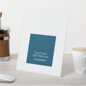 Signe De Table Personnalisé Océan Bleu Blanc Élégant Moderne (In SItu)