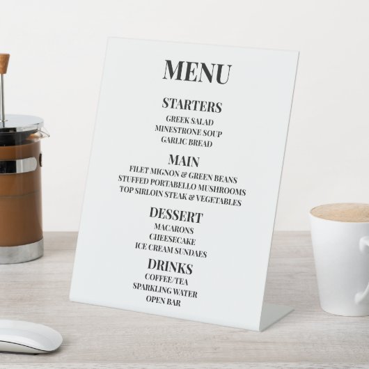 Signe De Table Personnaliser - Créez votre propre menu (In SItu)