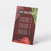 Signe De Table Personnaliser le thème du restaurant steak (Recto)