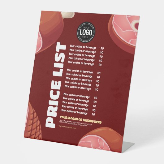 Signe De Table Personnaliser l'entreprise | Boutique (Recto)