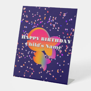 Signe De Table Personnaliser Rainbow Fish Kids Joyeux anniversair