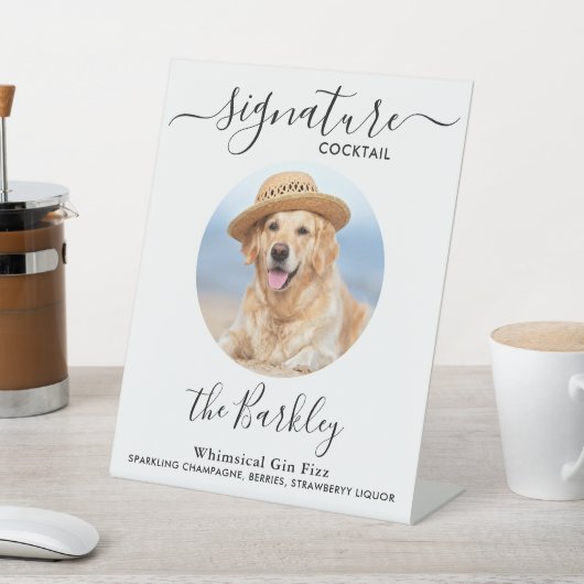 Signe De Table Pet Chien Mariage Signature Cocktail Photo personn (In SItu)