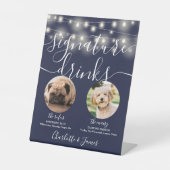 Signe De Table Pet Chien Signature Boissons Chaîne Lumières Marin (Recto)