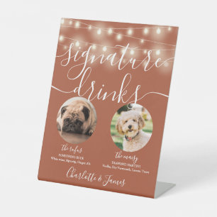 Signe De Table Pet Chien Signature Boissons Chaîne Lumières Terra