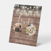 Signe De Table Pet Chien Signature Boissons Éclairages à cordes B (Recto)