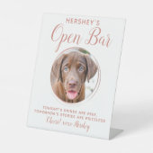Signe De Table Pet Dog Mariage Open Bar Rose Gold Boissons (Recto)