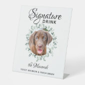 Signe De Table Pet Mariage Chien Bar Signature Boissons Photo (Recto)