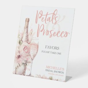 Signe De Table Pétales et Prosecco Fête des mariées florale rose 