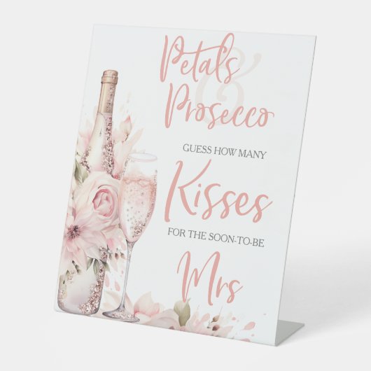 Signe De Table Pétales et Prosecco Fête des mariées florale rose  (Recto)