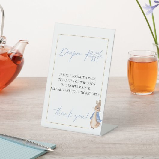 Signe De Table Peter lapin tombole (In SItu)