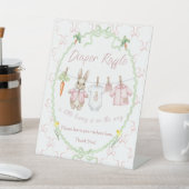 Signe De Table Peter Rabbit Clothesline Baby Shower Diaper Raffle (In SItu)