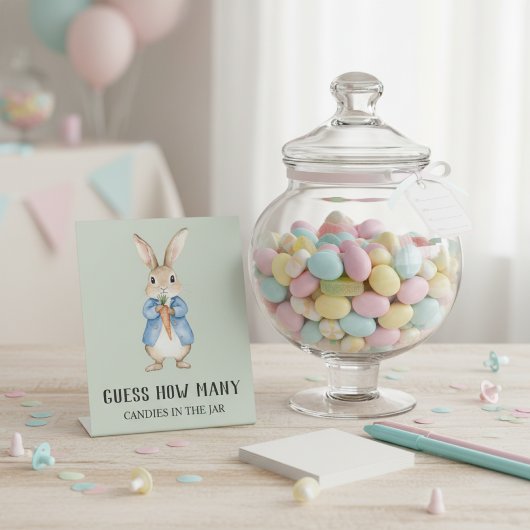 Signe De Table Peter Rabbit “Guess How Many” Baby Shower Game