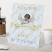 Signe De Table Petit ange Bleu ailes Table Accueil Piédestal (In SItu)