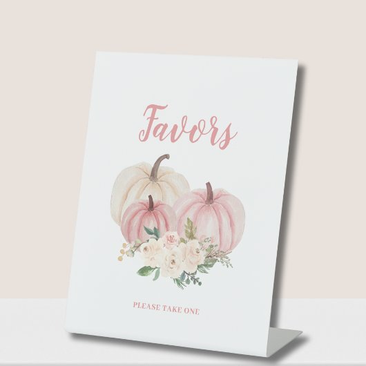 Signe De Table Petit Baby shower Citrouille rose Favoriser