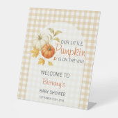 Signe De Table Petit Baby shower de Thanksgiving Citrouille Bienv (Recto)