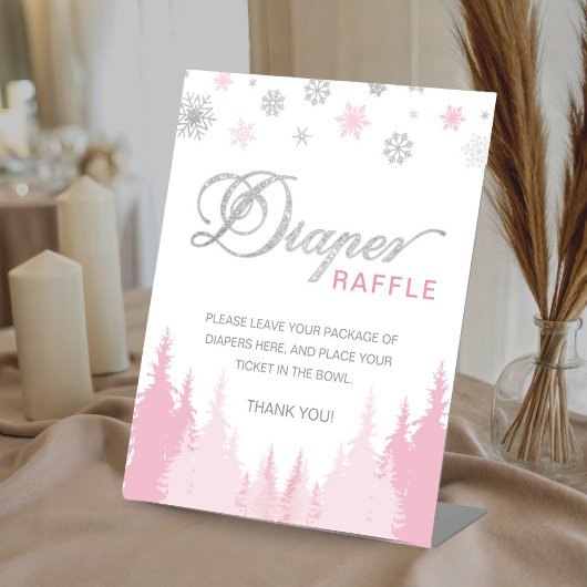 Signe De Table Petit Baby shower d'hiver de flocon de neige Raffi