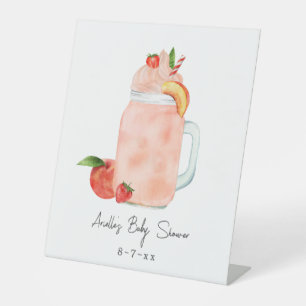 Signe De Table Petit Baby shower Fruit Smoothie Fille Peach