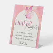 Signe De Table Petit Baby shower Papillon Déchets de  (Recto)