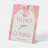 Signe De Table Petit Baby shower papillon Ne pas dire jeu de bébé (Recto)