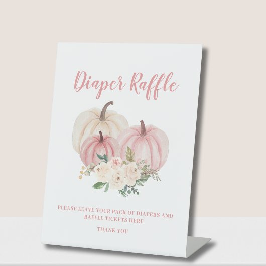Signe De Table Petit Baby shower rose Citrouille Déchets Raffle