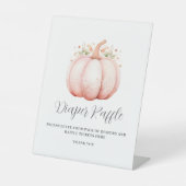 Signe De Table Petit Baby shower rose Citrouille Déchets Raffle (Recto)
