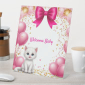 Signe De Table Petit Chat Bienvenue Bébé 🐱 (In SItu)