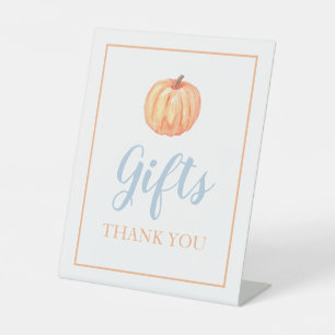 Signe De Table Petit Citrouille Pastel bleu automne Cadeaux d'ann