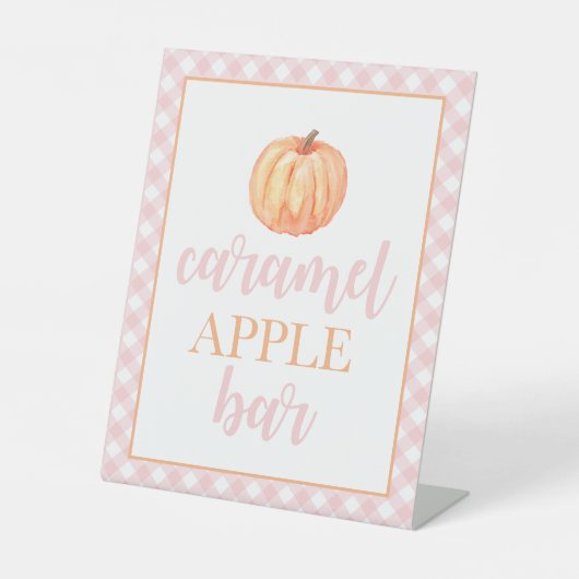 Signe De Table Petit Citrouille Pastel Rose Automne Anniversaire (Recto)