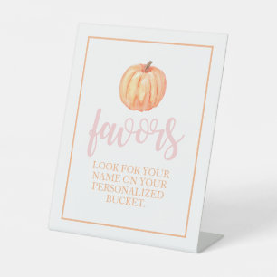 Signe De Table Petit Citrouille Pastel Rose Automne Anniversaire