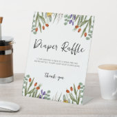 Signe De Table Petit Fleur sauvage En Chemin Chute Déchets Raffle (In SItu)