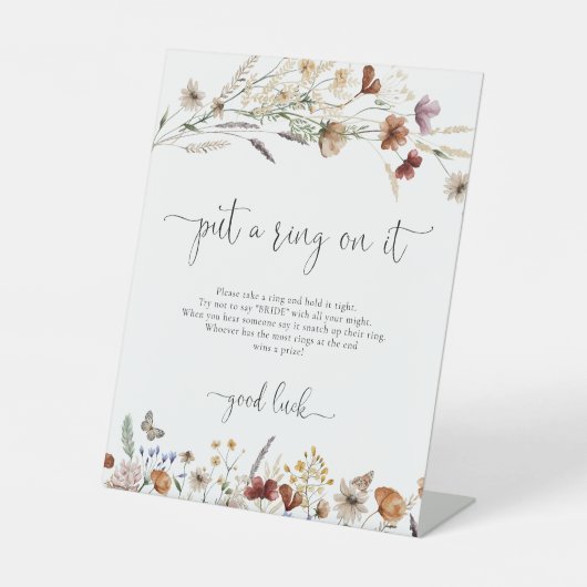 Signe De Table Petit Fleur sauvage Placer Une Bague Sur Le Pannea (Recto)